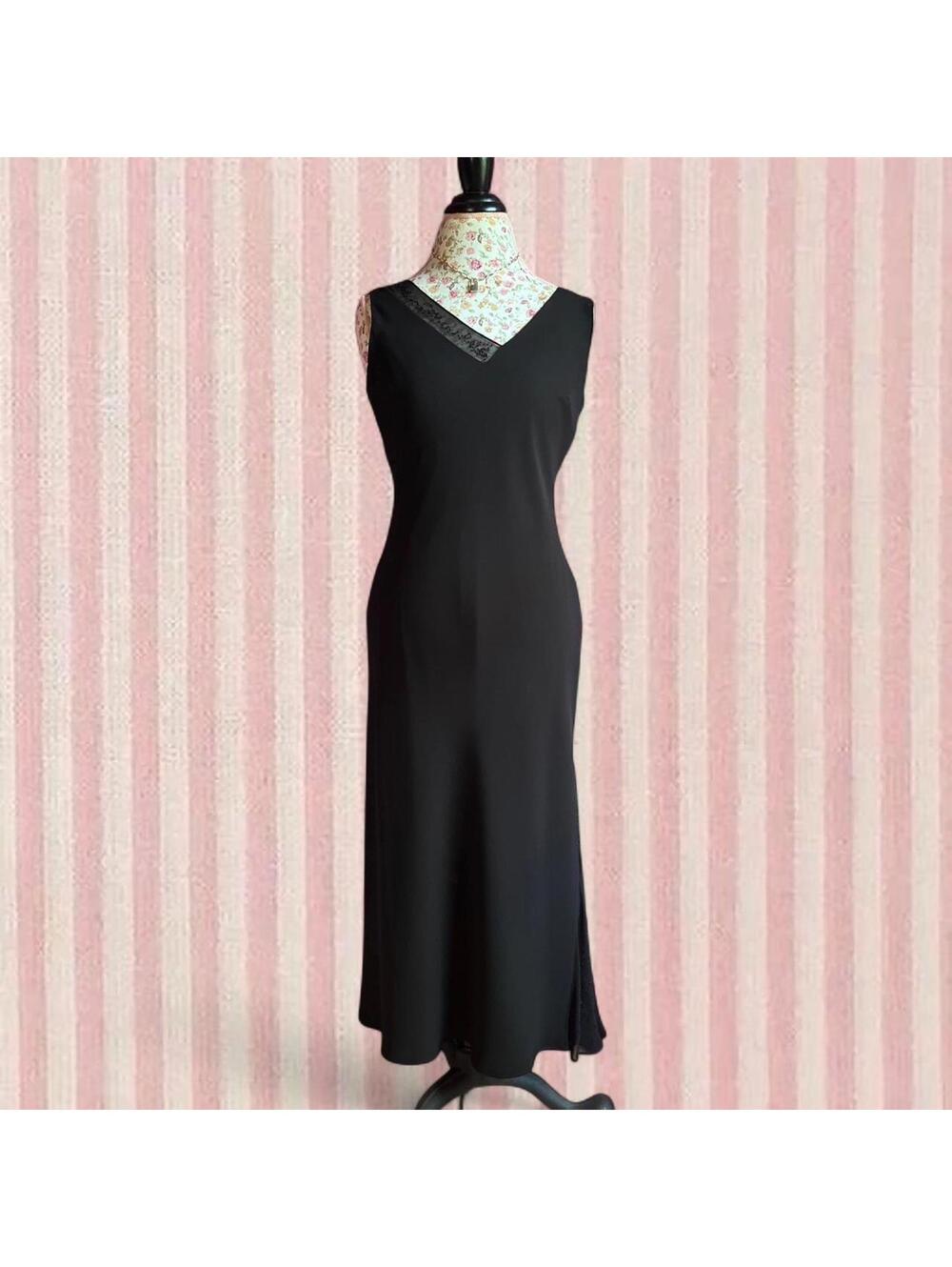 vintage 90s y2k beaded black formal dress
